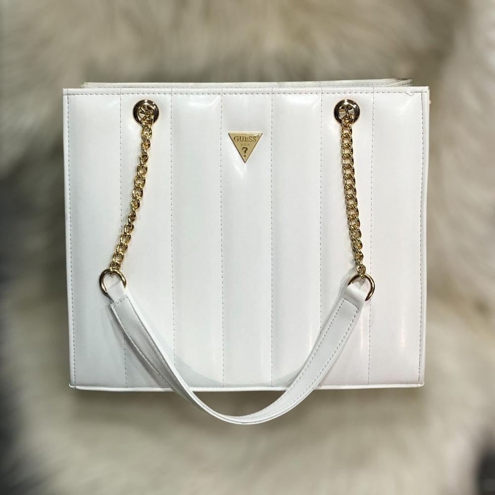 Guess Handbag 13x11 Inches Elegant Chain Strap Designer Bag | Beige